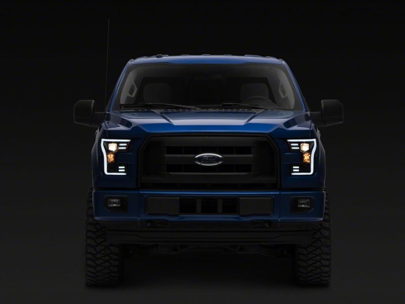 15-17 Ford F-150 Raxiom T542837 G3 Projector Headlights w/ LED Accent - Blk Housing (Clear Lens)