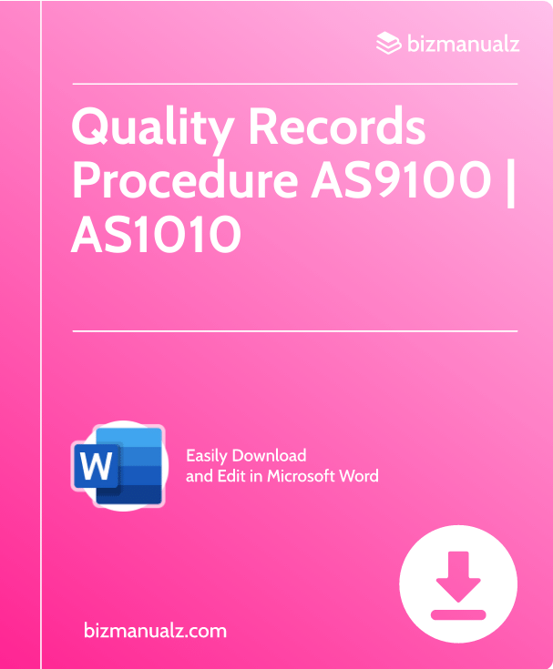 Quality Records Procedure AS9100 | AS1010