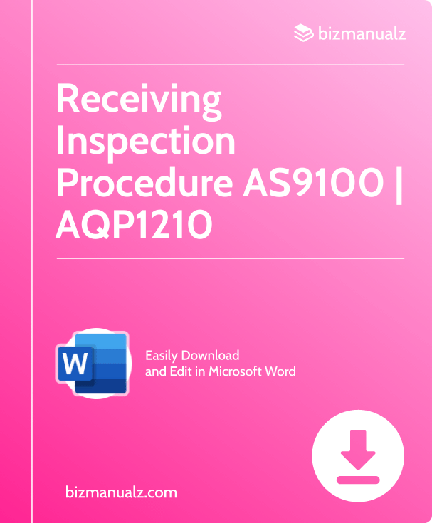 Receiving Inspection Procedure AS9100 | AQP1210