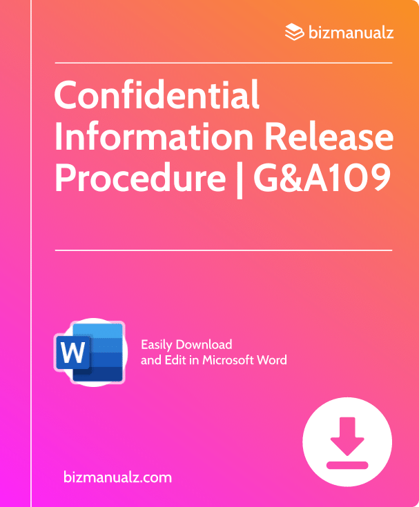 Confidential Information Release Procedure | G&A109
