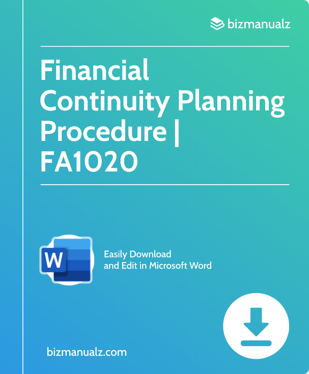 Financial Continuity Planning Procedure | FA1020