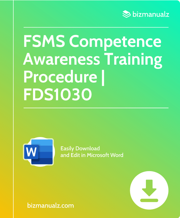 FSMS Competence Awareness Training Procedure | FDS1030
