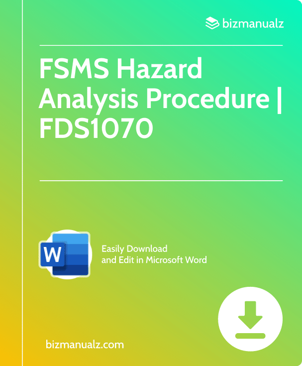 FSMS Hazard Analysis Procedure | FDS1070