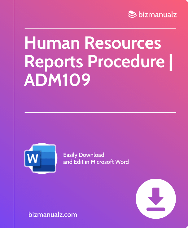 Human Resources Reports Procedure | ADM109