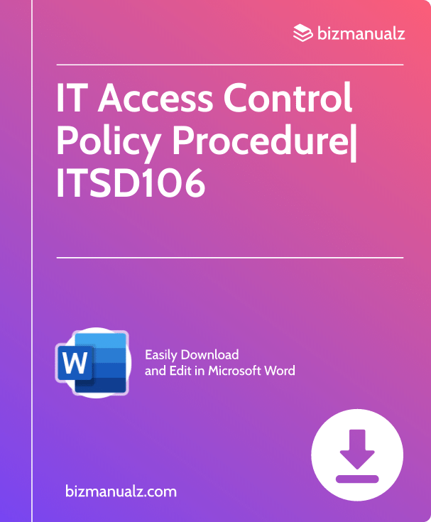 IT Access Control Policy Procedure| ITSD106