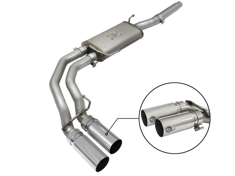 04-08 Ford F-150 5.4L / 4.6L V8 AFE 49-43079-P Rebel Series 3 to 2.5in 409 SS Cat-Back Exhaust System w/ Polished Tips