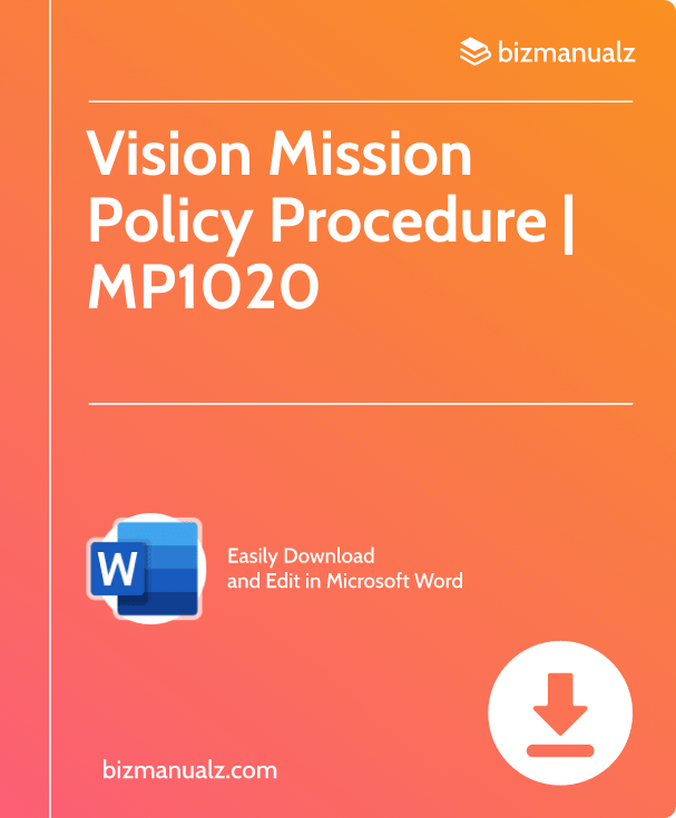 Vision Mission Policy Procedure | MP1020