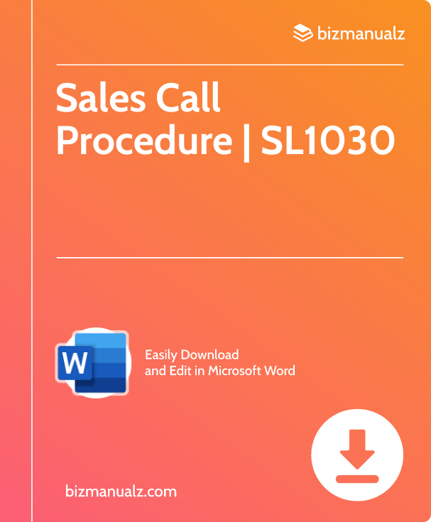 Sales Call Procedure | SL1030