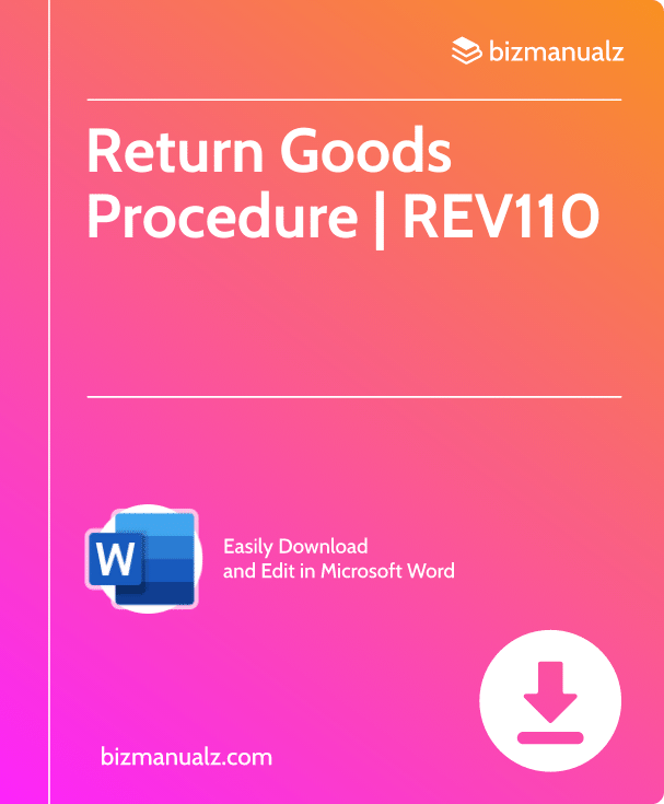 Return Goods Procedure | REV110
