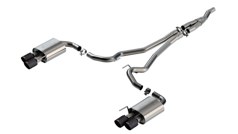 24+ Ford Mustang 2.3L Ecoboost Borla 140982CFBA ATAK Catback Exhaust CF BA w/ Quad Tips - Non-Active