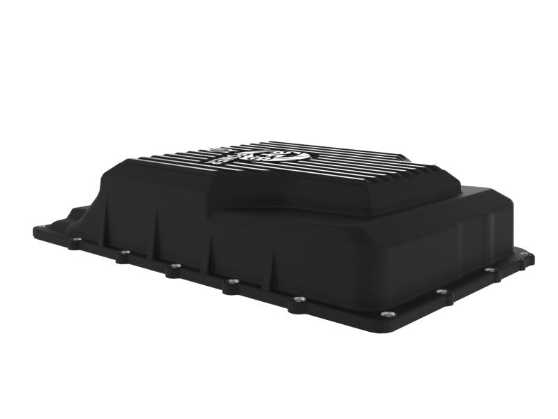 17-25 Ford F-150 / 19-25 Ford Ranger / 21-25 Bronco AFE 46-71330B 10R60/10R80 Pro Series Rear Transmission Pan Black w/ Machined Fins
