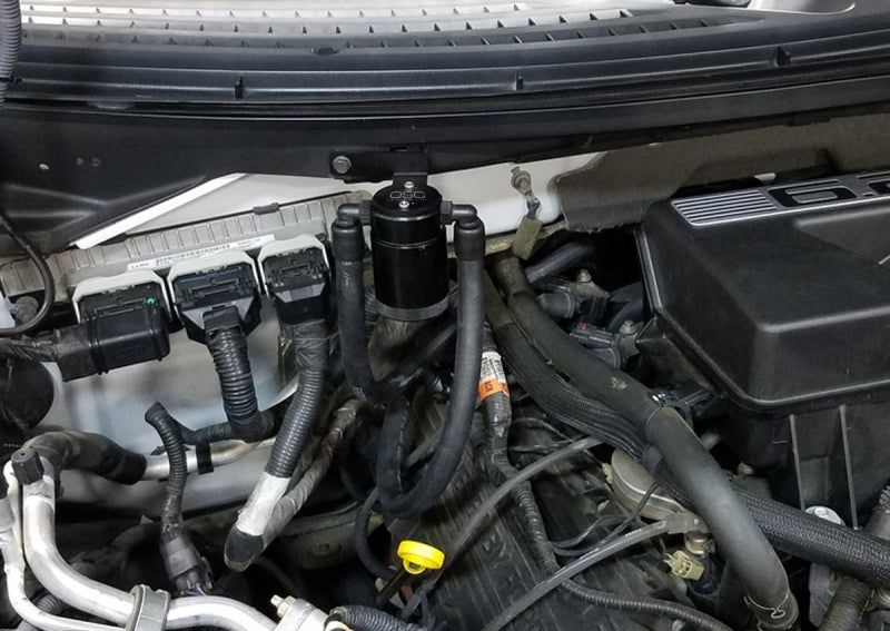 11-14 Ford F-150 / Raptor 6.2L J&L 3036P-B Passenger Side Oil Separator 3.0 - Black Anodized