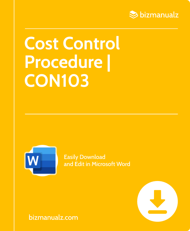 Cost Control Procedure | CON103