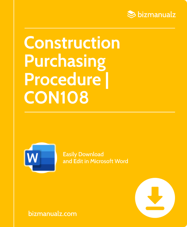 Construction Purchasing Procedure | CON108