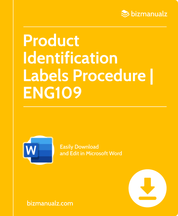 Product Identification Labels Procedure | ENG109