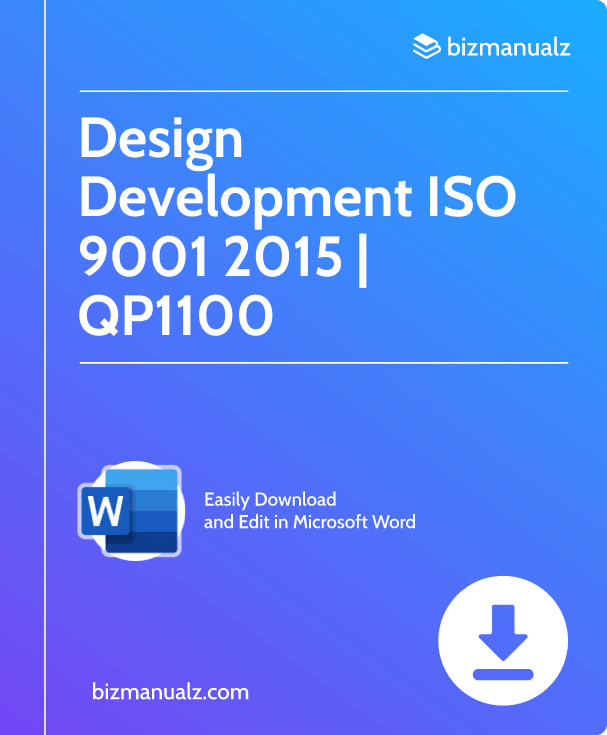 Design Development Procedure ISO 9001 2015 | QP1100