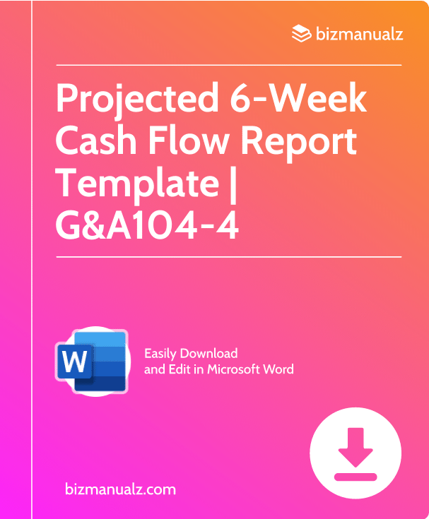 Projected 6-Week Cash Flow Report Template | G&A104-4