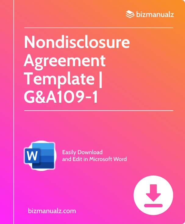 Nondisclosure Agreement Template | G&A109-1