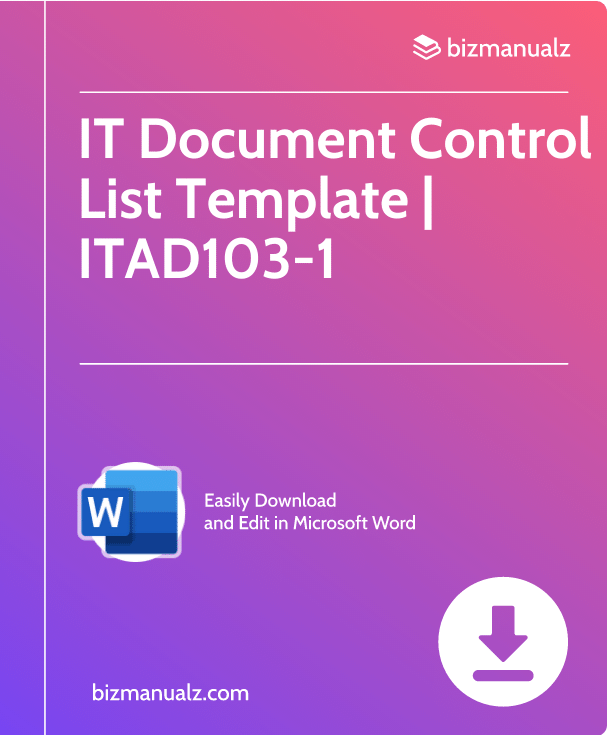 IT Document Control List Template | ITAD103-1