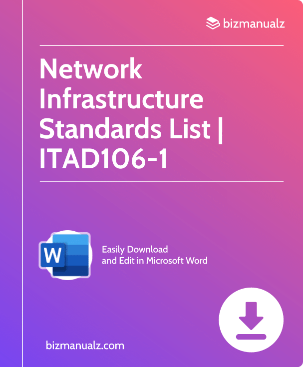 Network Infrastructure Standards List Template | ITAD106-1