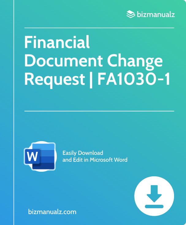 Financial Document Change Request Template | FA1030-1