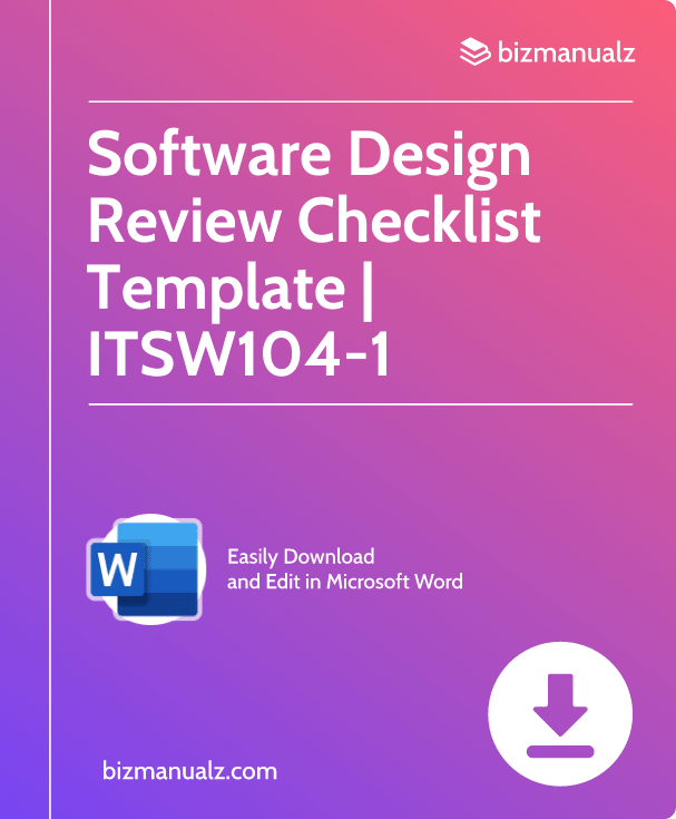 Software Design Review Checklist Template | ITSW104-1