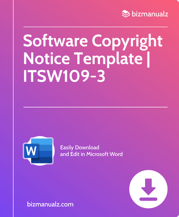 Software Copyright Notice Template | ITSW109-3