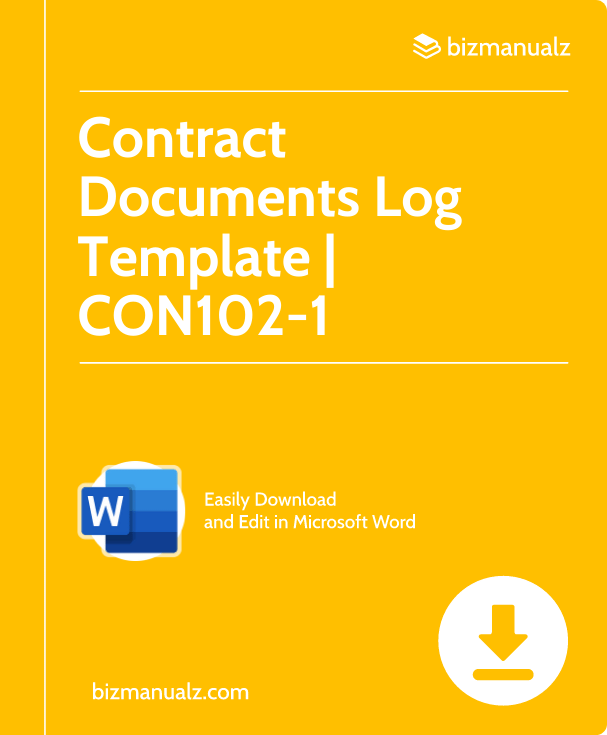 Contract Documents Log Template | CON102-1
