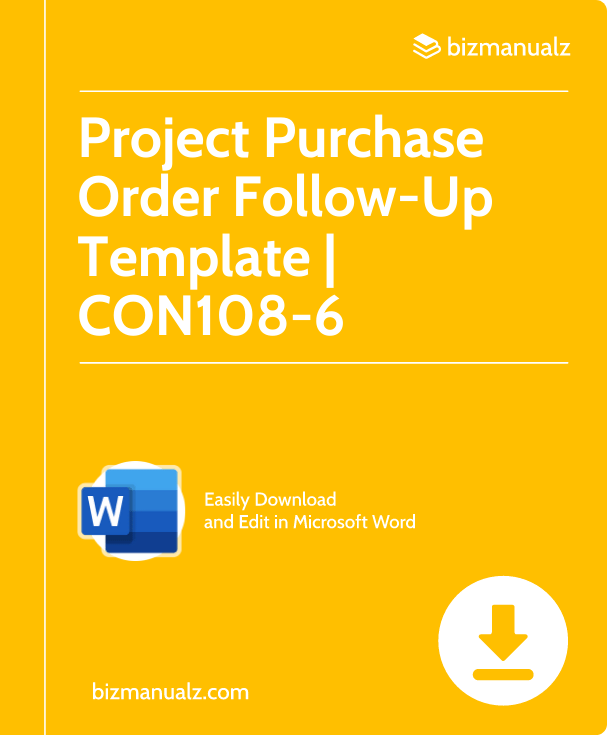 Project Purchase Order Follow-Up Template | CON108-6
