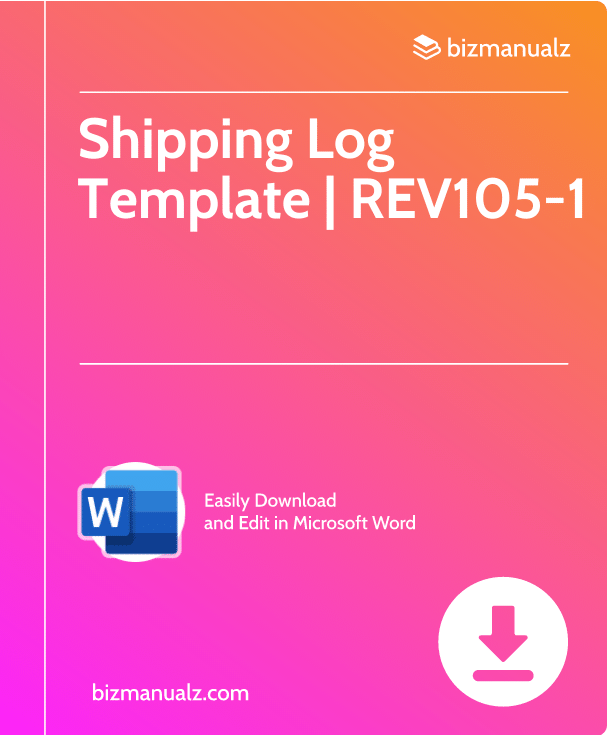 Shipping Log Template | REV105-1