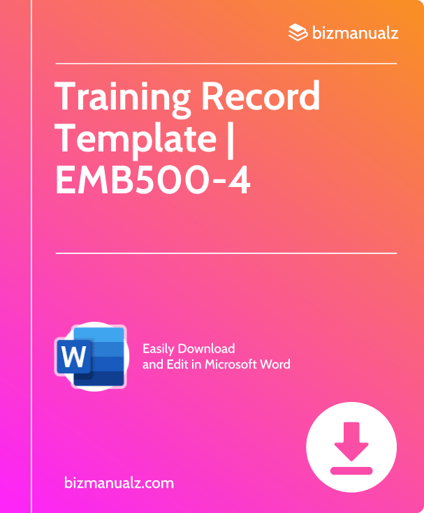 Training Record Template | EMB500-4