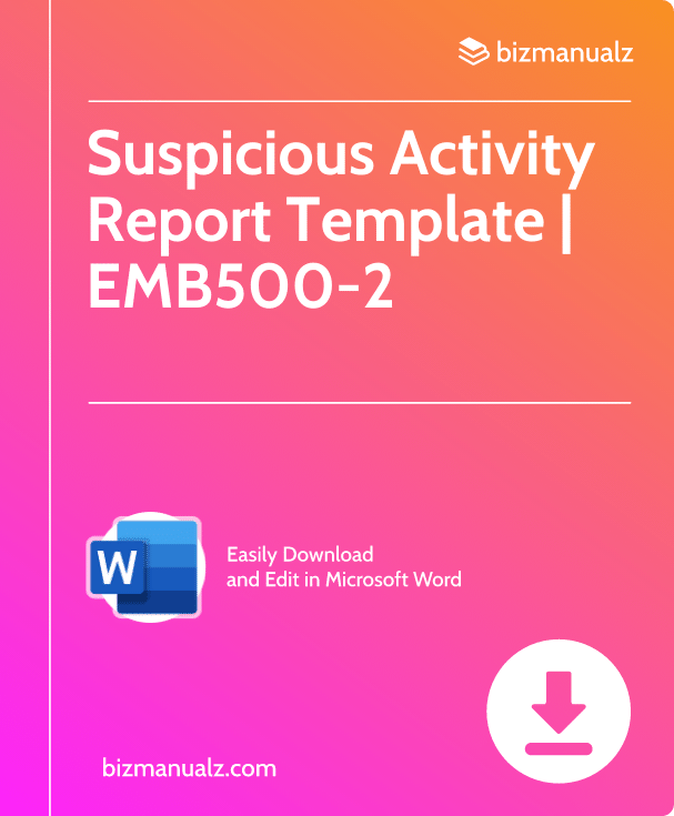 Suspicious Activity Report Template | EMB500-2