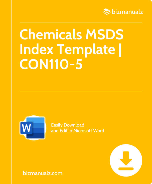 Chemicals MSDS Index Template | CON110-5
