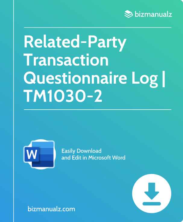 Related-Party Transaction Questionnaire Log Template | TM1030-2