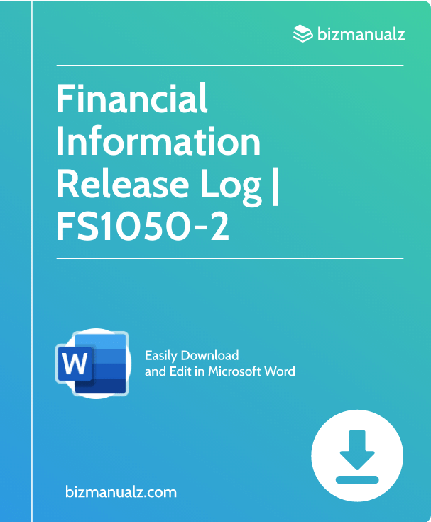 Financial Information Release Log Template | FS1050-2