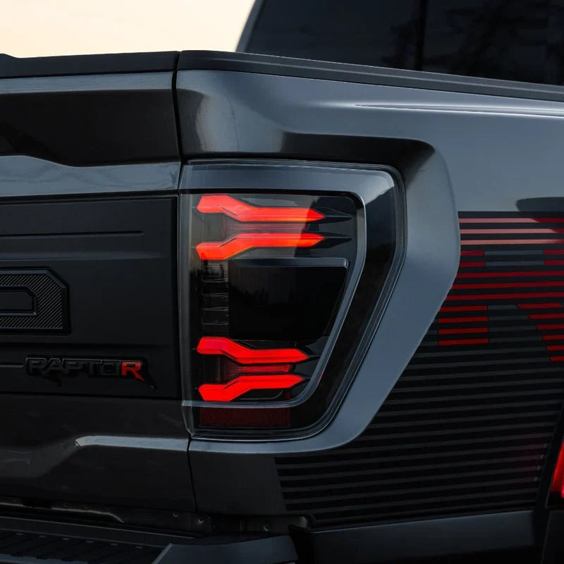 24-26 Ford F-150 / Raptor AlphaRex 653038 LUXX-Series LED Tail Lights Black-Red