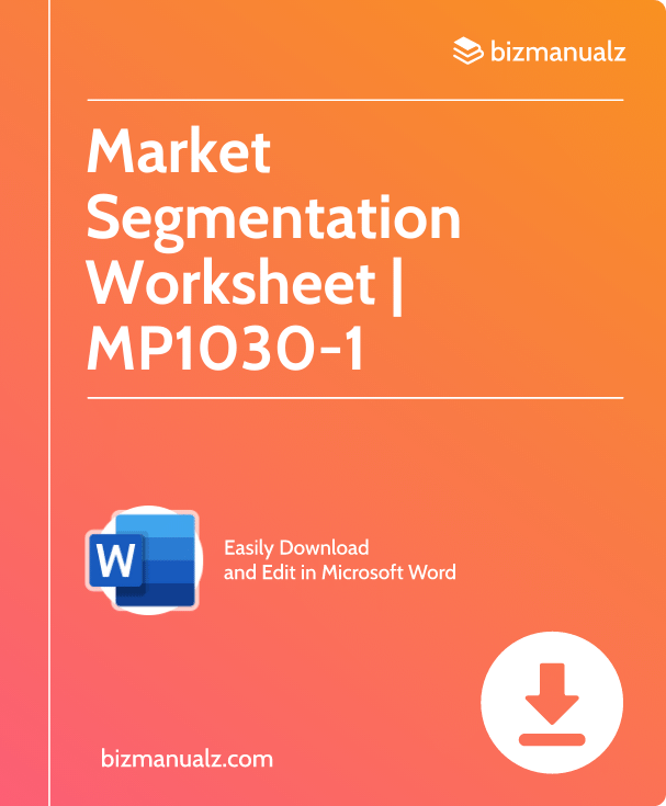 Market Segmentation Worksheet Template | MP1030-1
