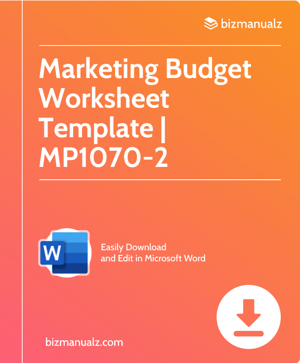 Marketing Budget Worksheet Template | MP1070-2