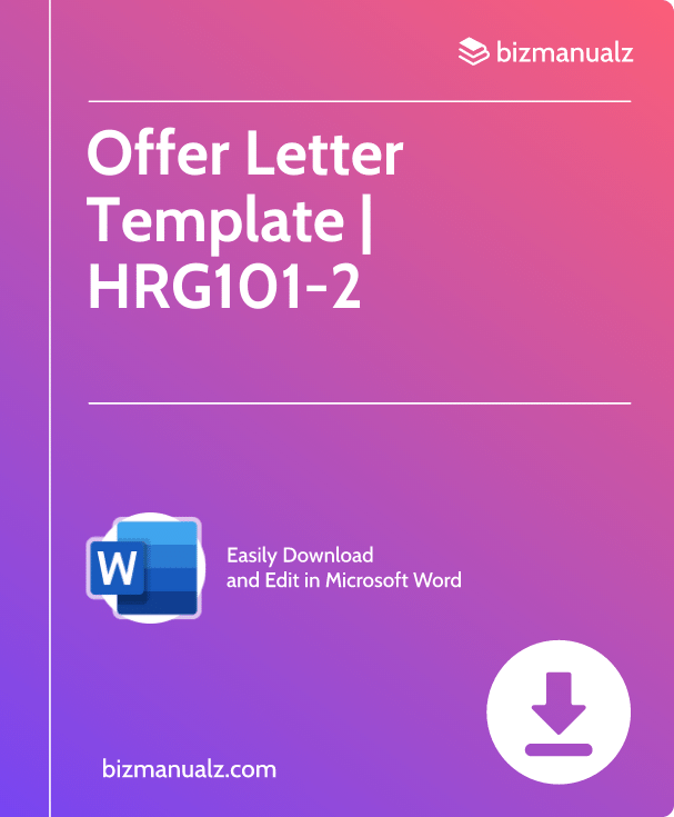 Offer Letter Template | HRG101-2