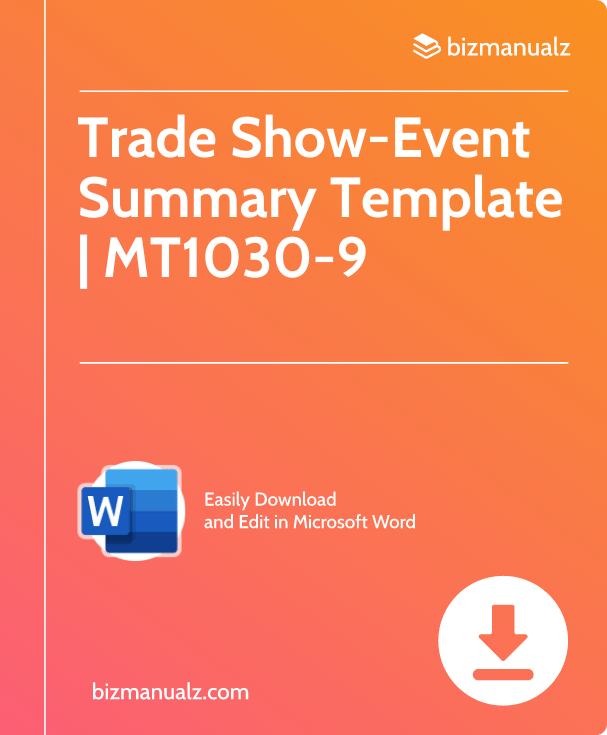 Trade Show-Event Summary Template | MT1030-9