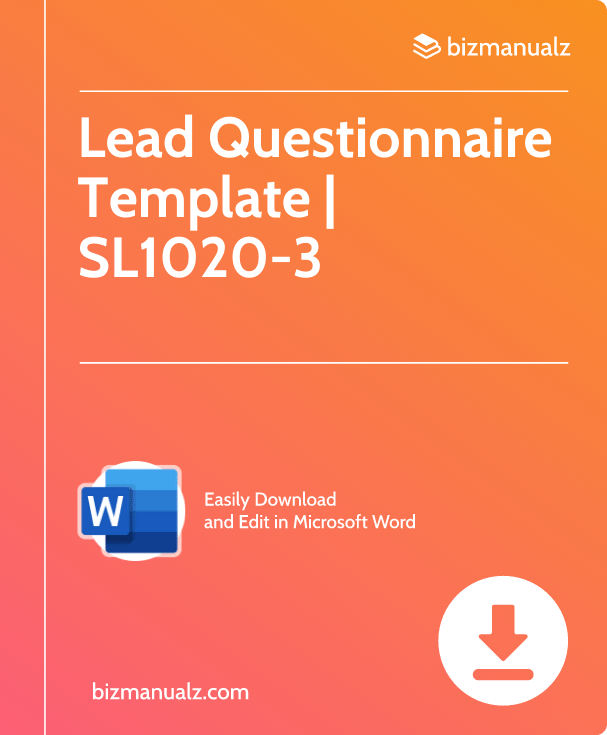 Lead Questionnaire Template | SL1020-3