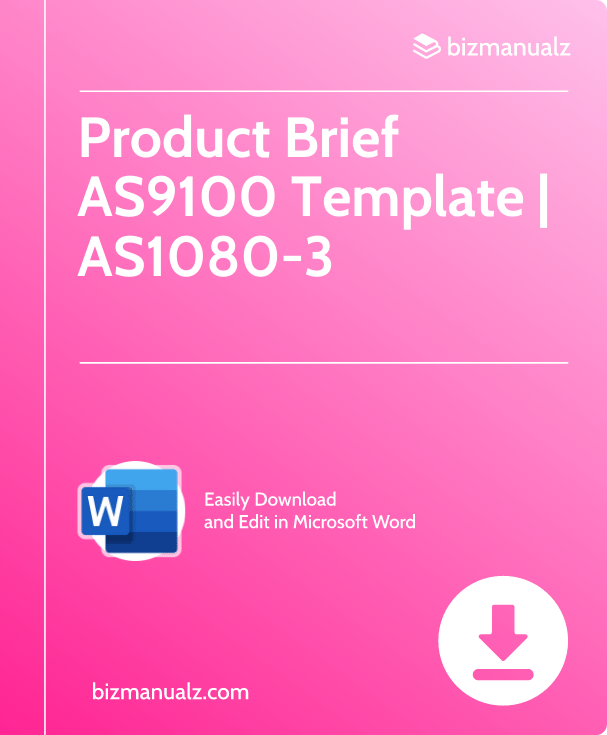 Product Brief AS9100 Template | AS1080-3