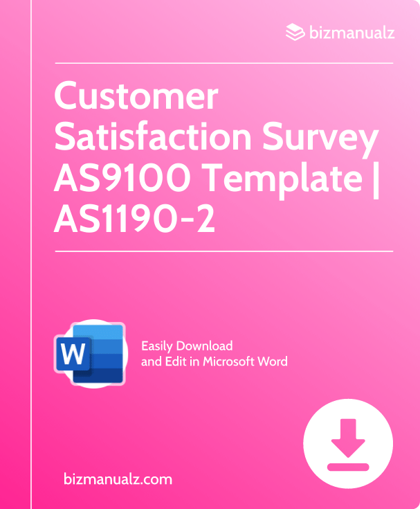 Customer Satisfaction Survey AS9100 Template | AS1190-2