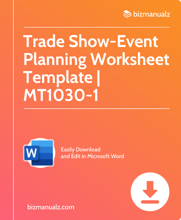 Trade Show-Event Planning Worksheet Template | MT1030-1