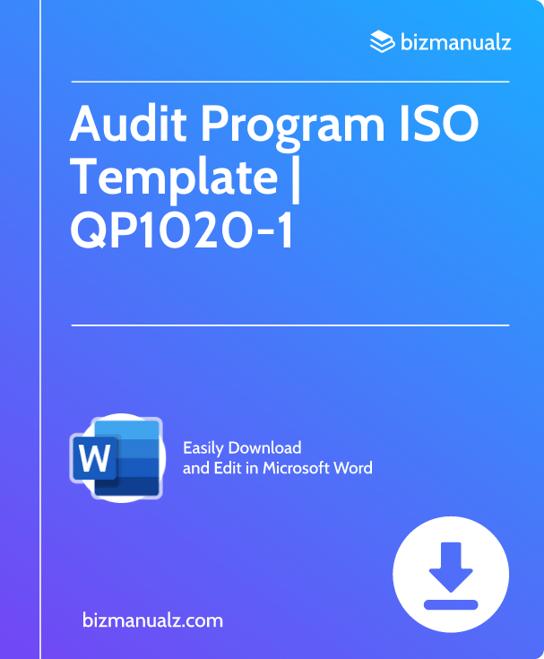 Audit Program ISO Template | QP1020-1