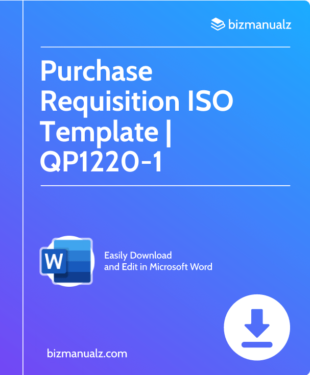 Purchase Requisition ISO Template | QP1220-1