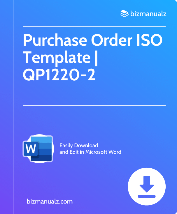 Purchase Order ISO Template | QP1220-2