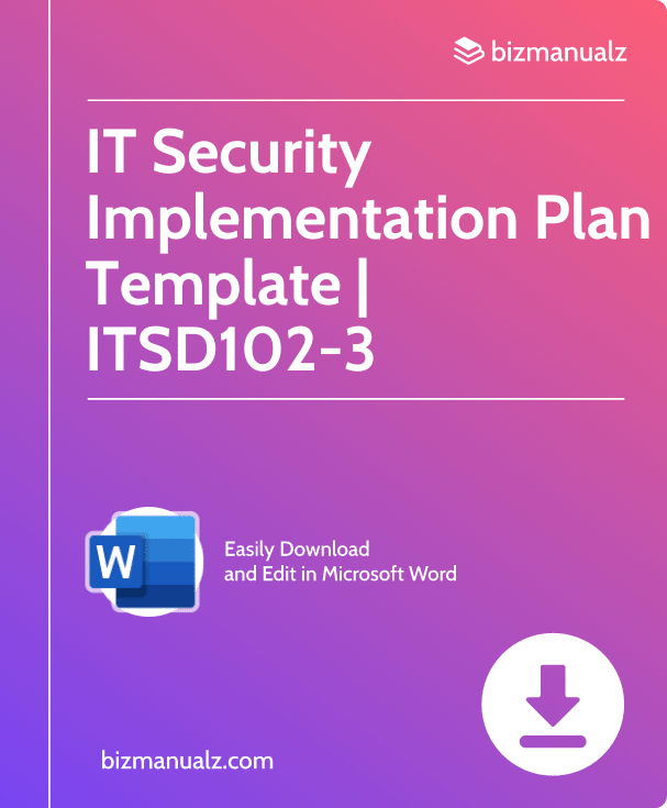 IT Security Implementation Plan Template | ITSD102-3