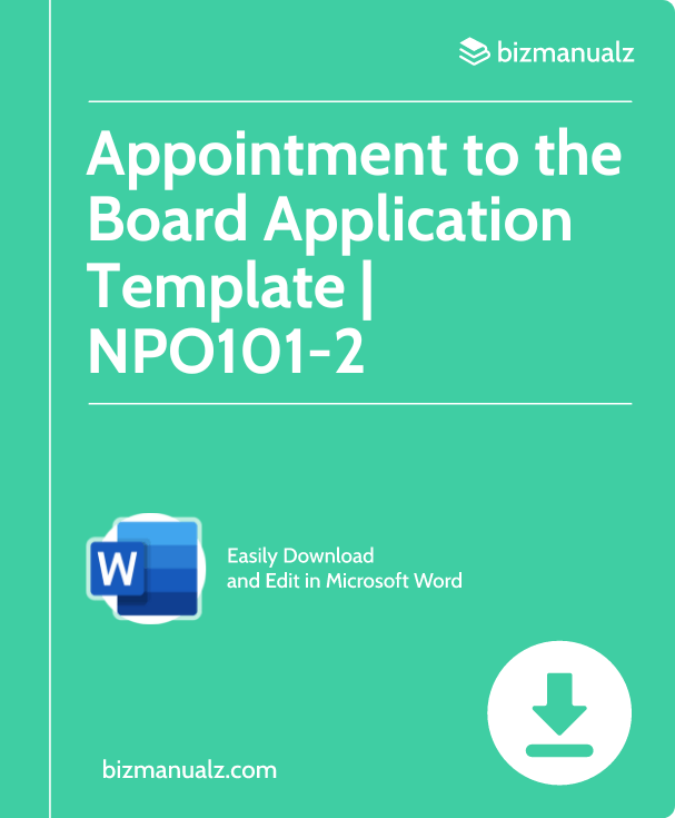 Appointment to the Board Application Template | NPO101-2
