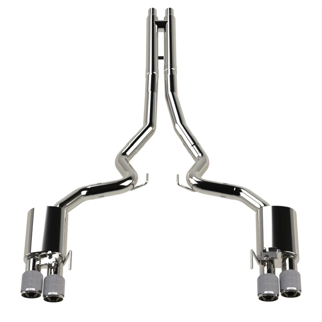 18-26 Ford Mustang GT 5.0L Kooks Headers 11514570 3in. Active Touring Style Cat-Back Exhaust w/ Carbon Tips